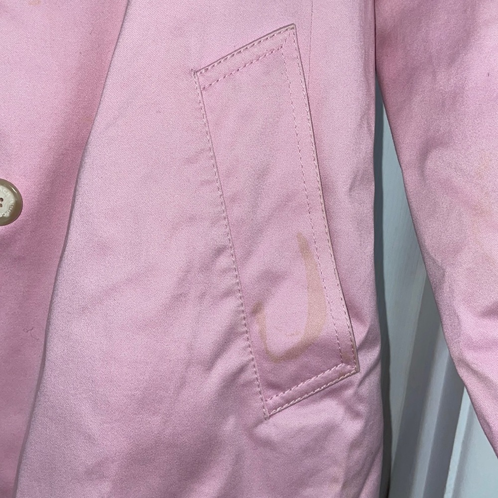 Coach Trench Coat Women’s Pink Magenta Novelty Print Collared Button Size L - Picture 11 of 11